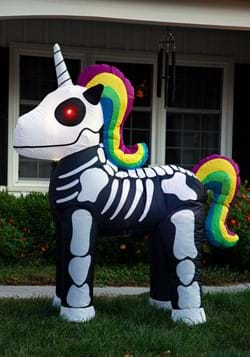 Inflatable 5 Foot Standing Skeleton Unicorn Decoration
