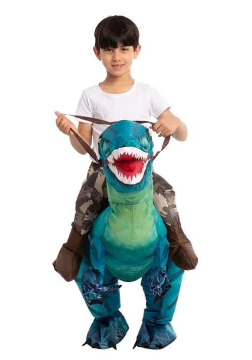 Kids Inflatable Raptor RideOn Costume