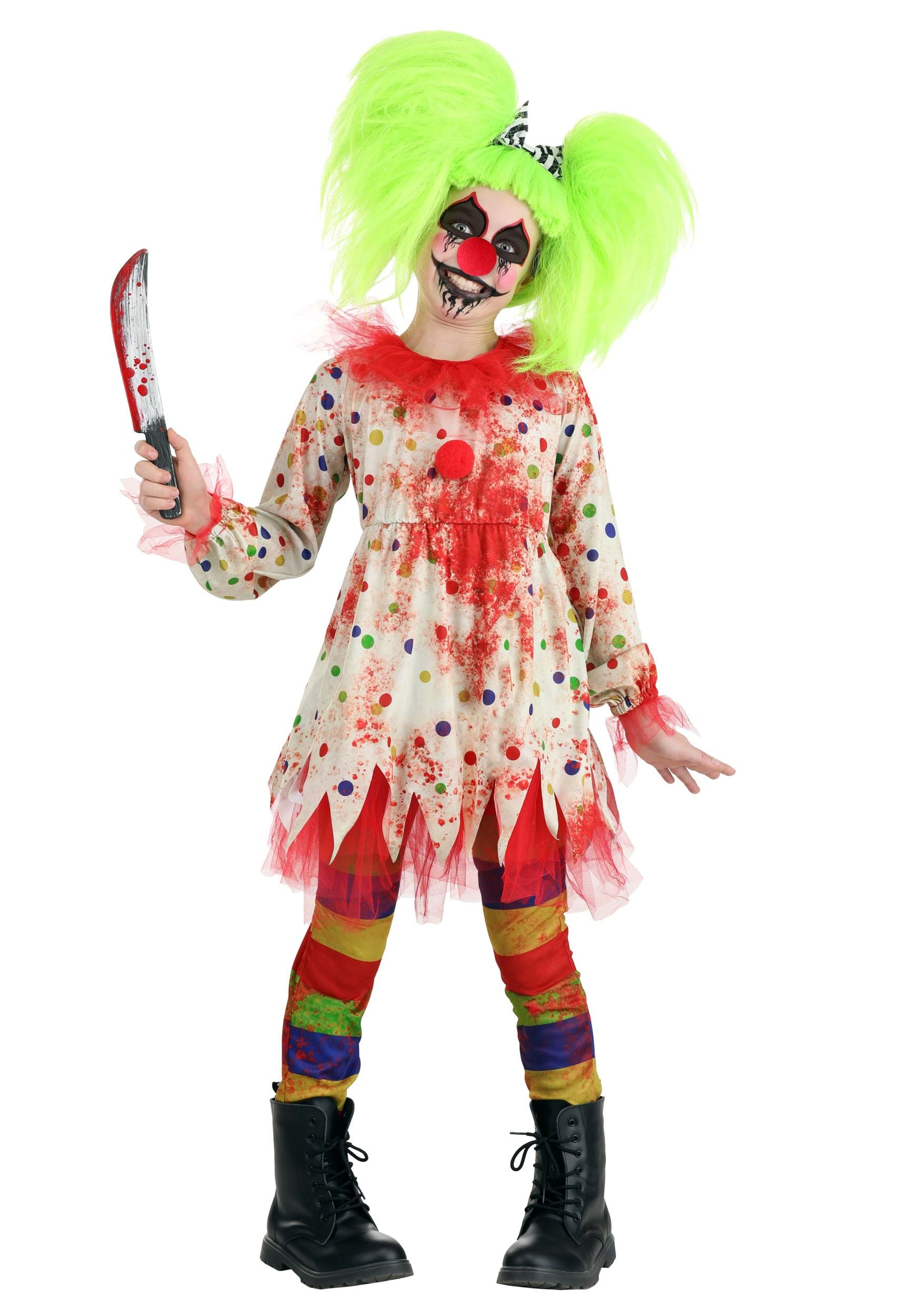 race zebra Stien Creepy Clown Girl's Costume