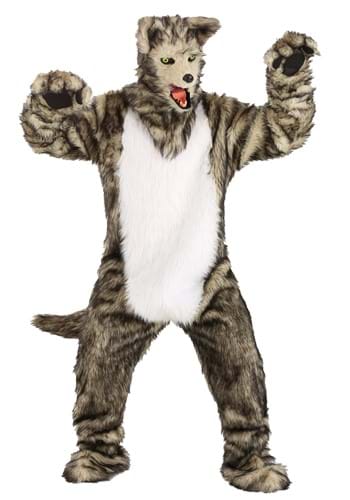 Adult Wolf Costume with Mouth Mover Mask