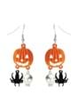 Pumpkin Skull Spider Earrings