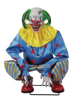 Animated Crouching Blue Clown