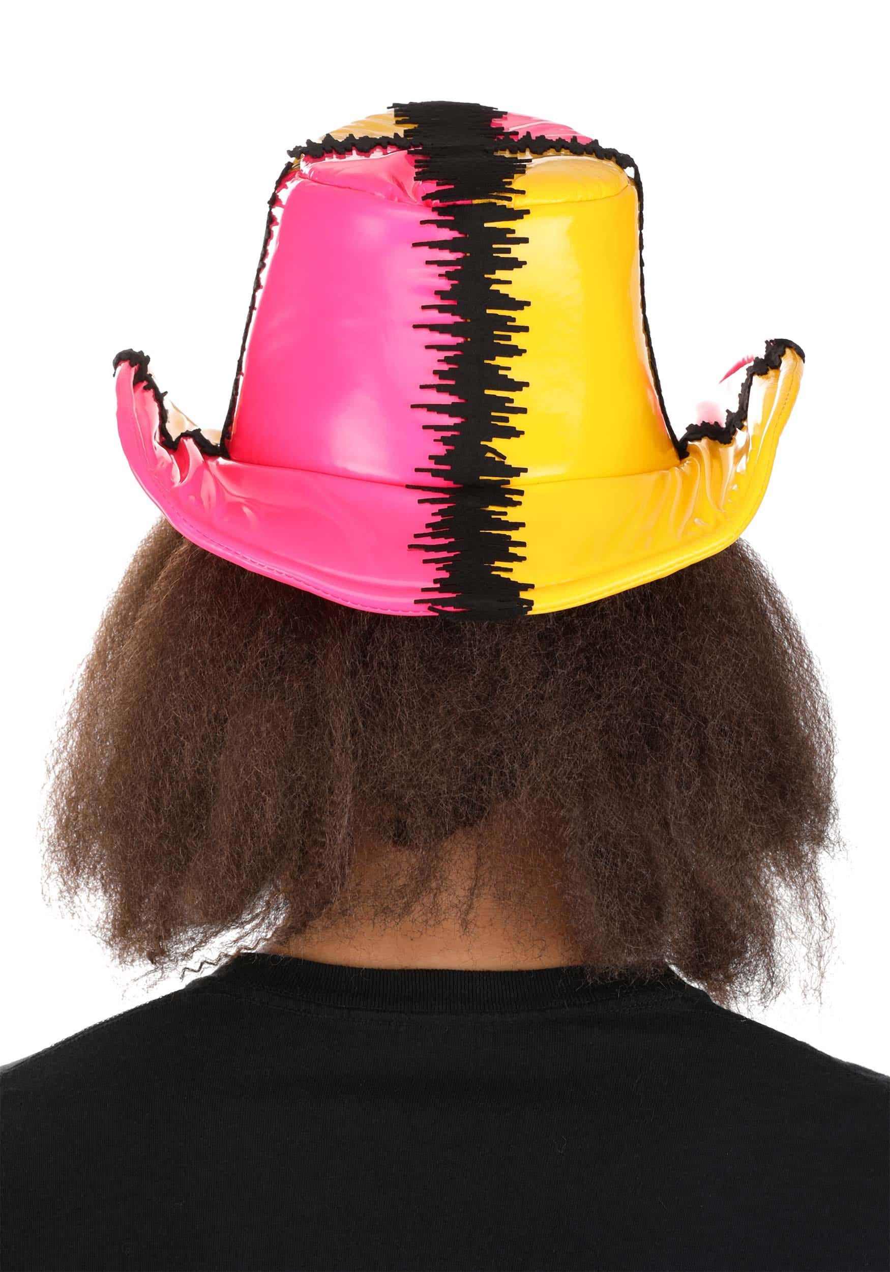 WWE Macho Man Deluxe Pink And Yellow Hat , Costume Hats