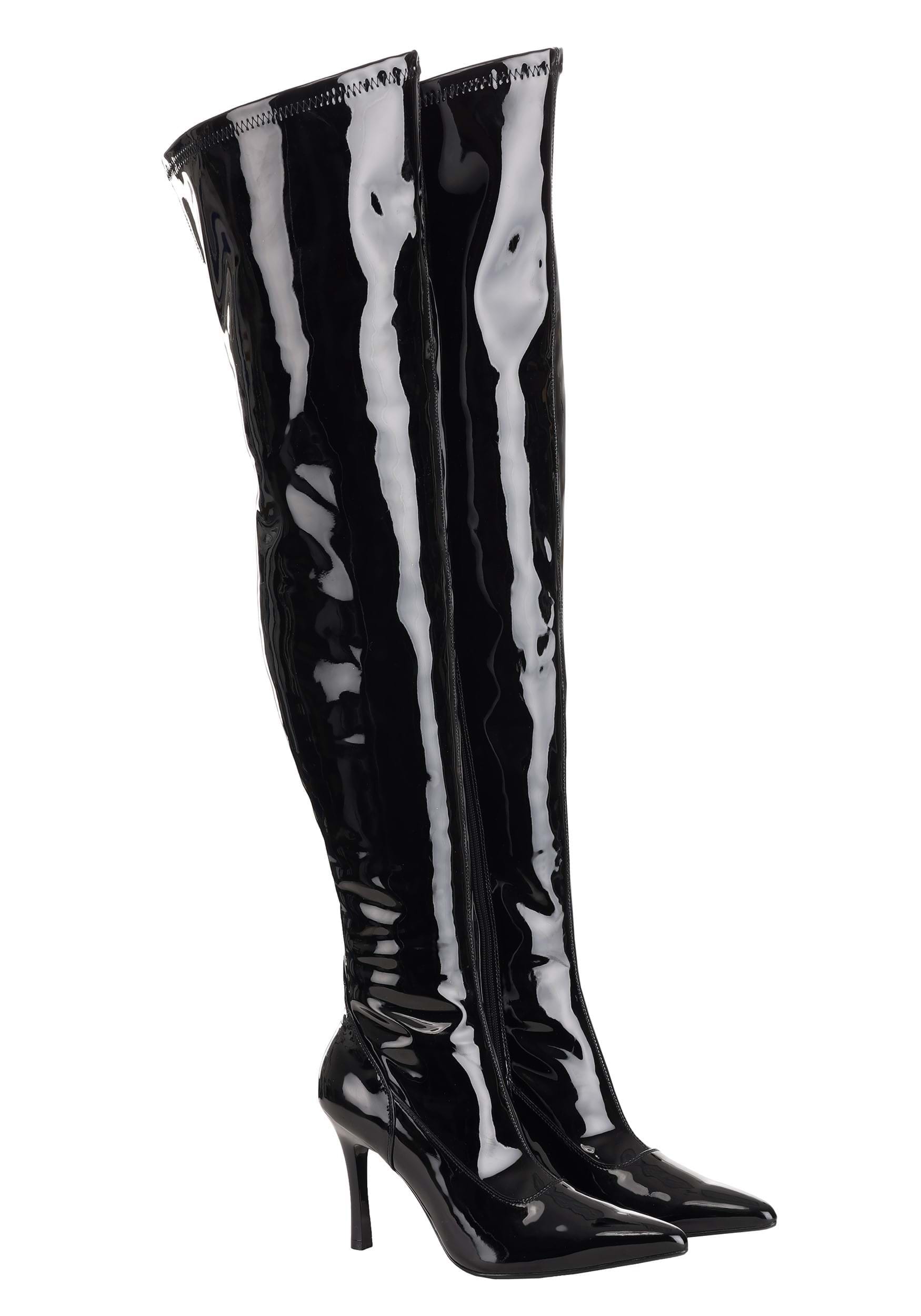 Black Patent Over The Knee Women's Boots