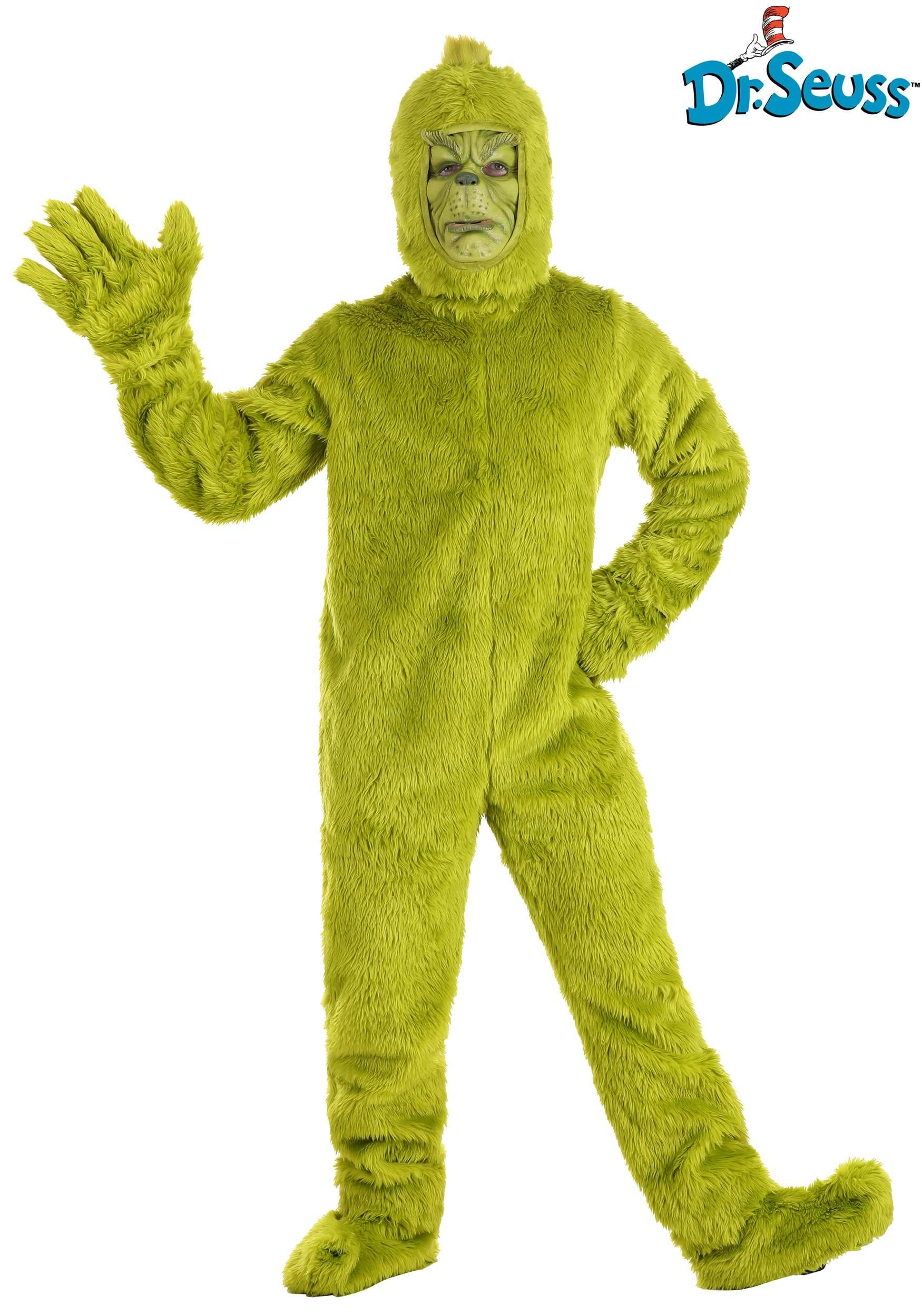 Dr. Seuss Open Face Grinch Costume | Adult Grinch Costumes