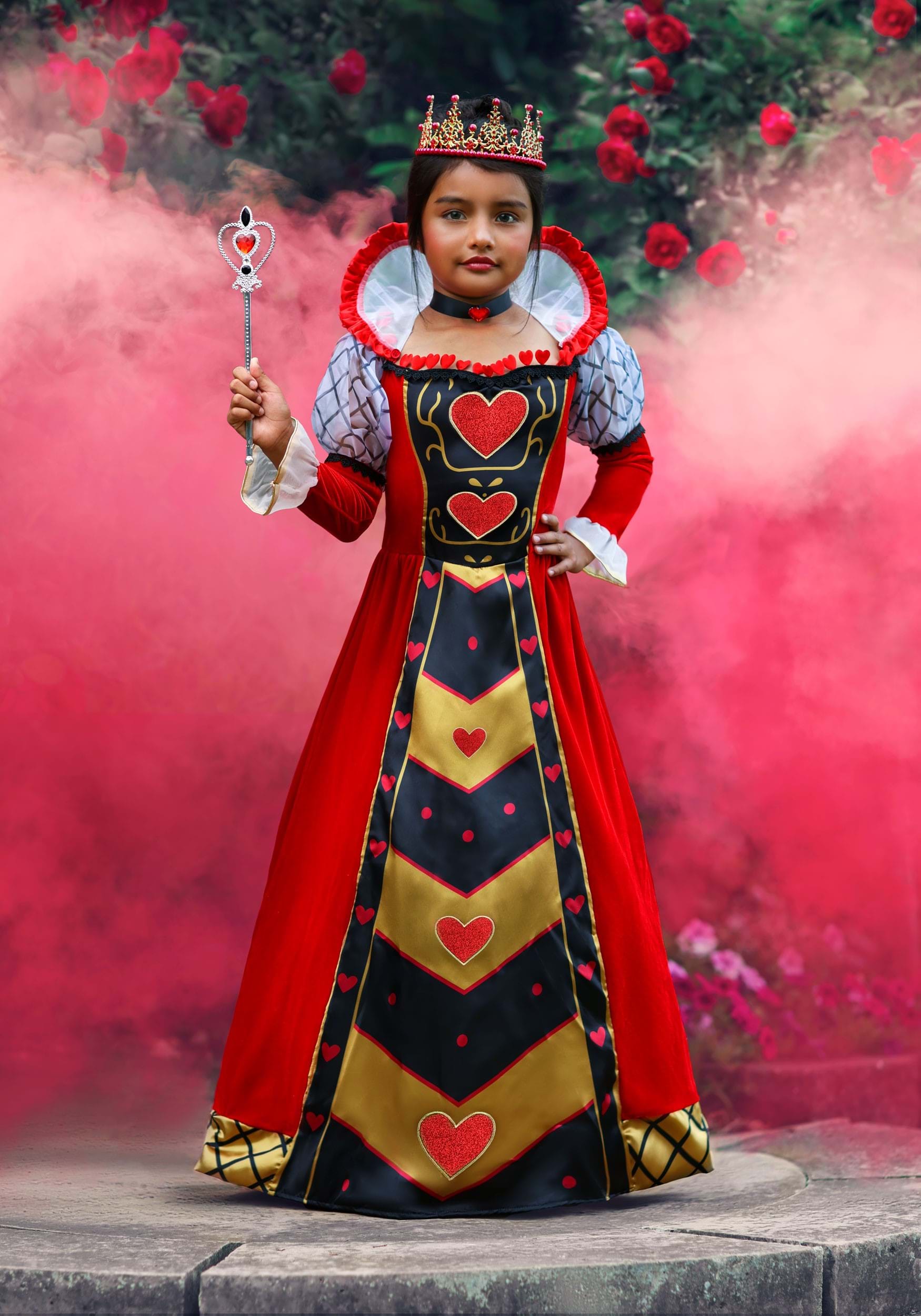 Premium Queen of Hearts Girl's Costume Dress