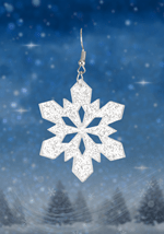 Glitter Snowflake Lucite Earring