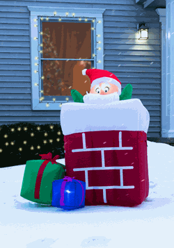 Santa in the Chimney Animated Christmas Decoration-0