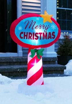 Inflatable Santa Stop Here Sign Christmas Decorati