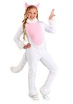 Kids Big Tailed White Cat Costume