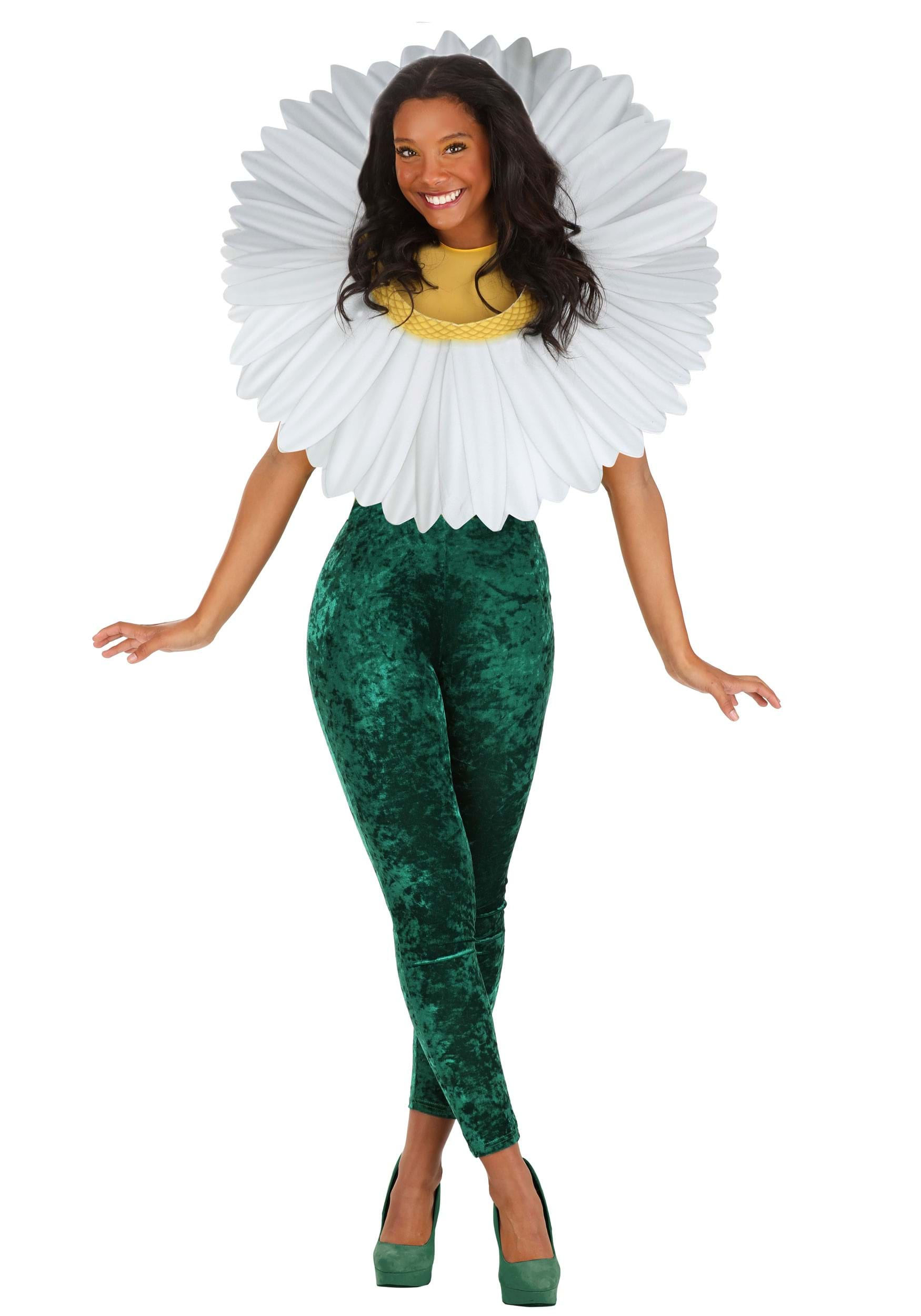 Women's White Daisy Flower Costume , Plant Costumes