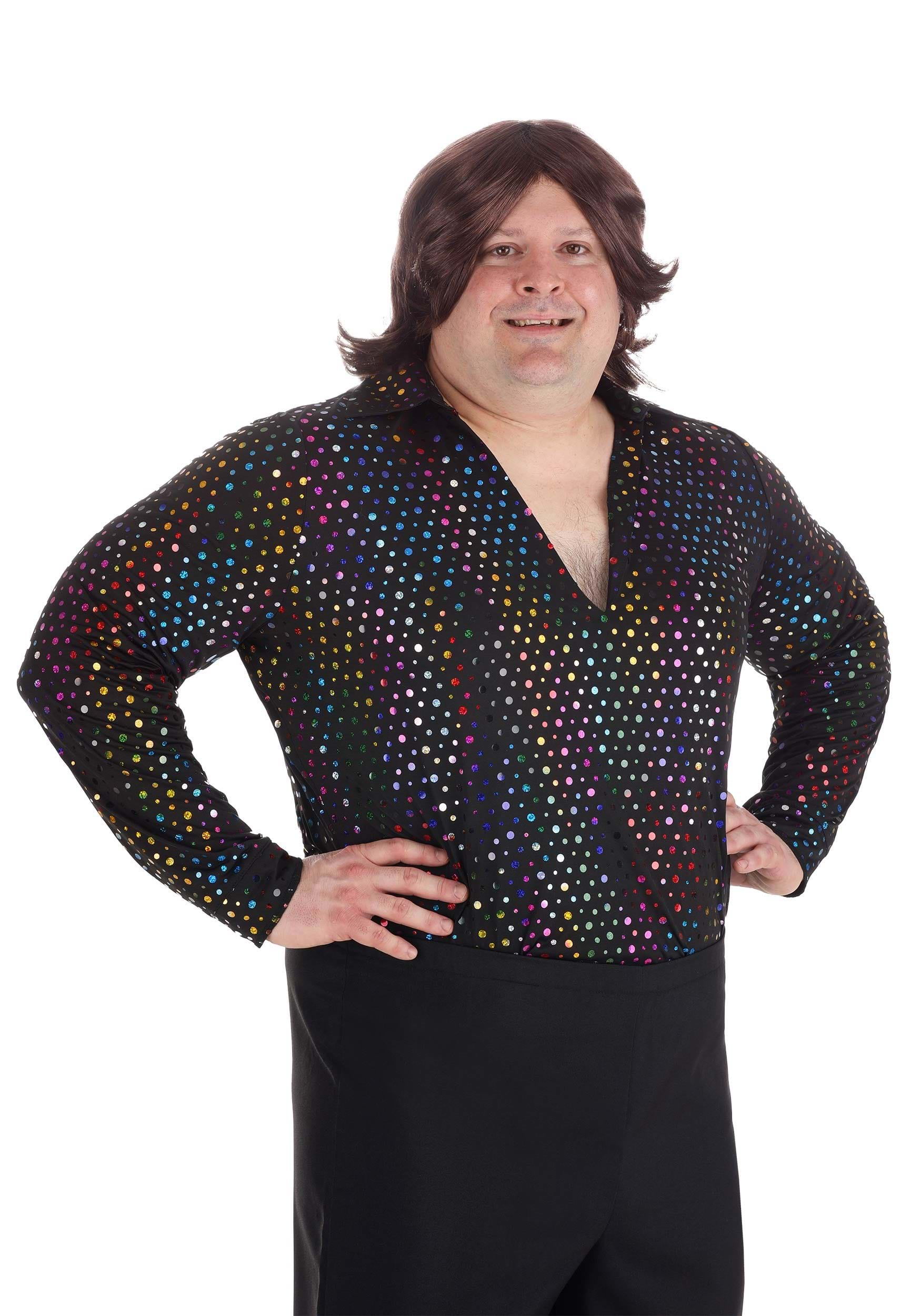 Men's Plus Size Dazzling Disco Shirt , Adult Disco Costumes