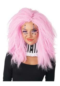 Womens Crimped N Kooky Pink Wig