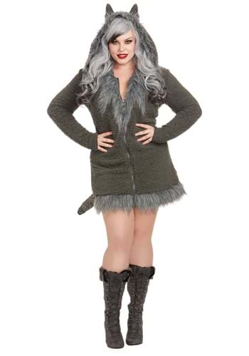 Women's Plus Size Cozy Wolf Costume