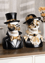 Set of Two Resin Masquerade Skeleton Busts