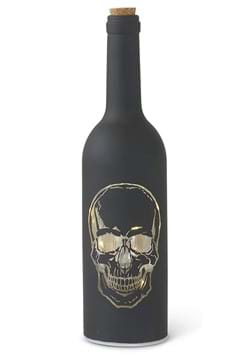 11 Inch Matte Black Halloween LED Skull Bottle