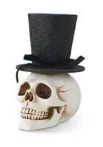 Resin Skull with Glittery Black Top Hat Alt 1