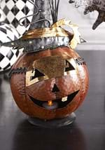 13" Metal Jack O Lantern W/ Witch Hat and Bat Alt 2