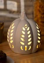 6.75" White Ceramic LED Cutout Pumpkin Alt 2