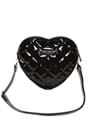 Bat Studded Quilted Faux Patent Coffin Black Backpack