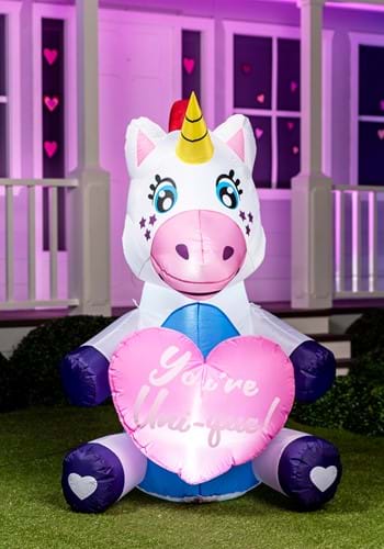 5 Foot Tall Loving Unicorn Inflatable Decoration