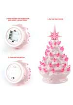 10" Pink Ceramic Christmas Tree Decoration Alt 6