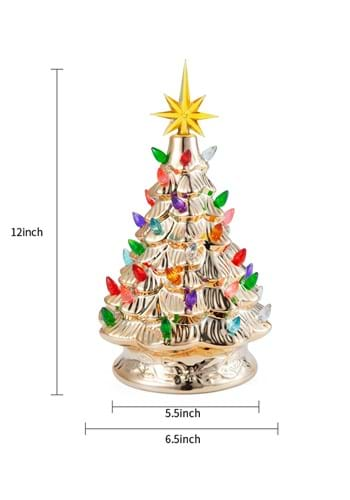 12 Inch Gold Ceramic Christmas Tree