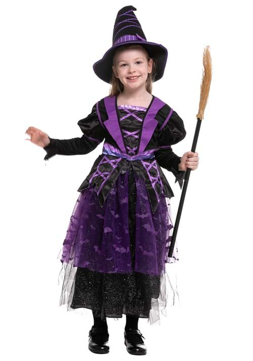 Light Up Purple Bat Witch Girl's Costume