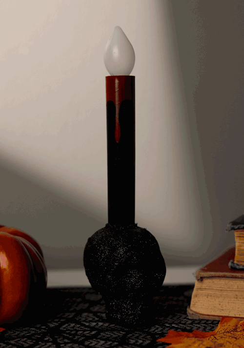 Black LED Skull Candle Decoration