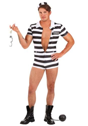 Men's Sexy Striped Prisoner Costume