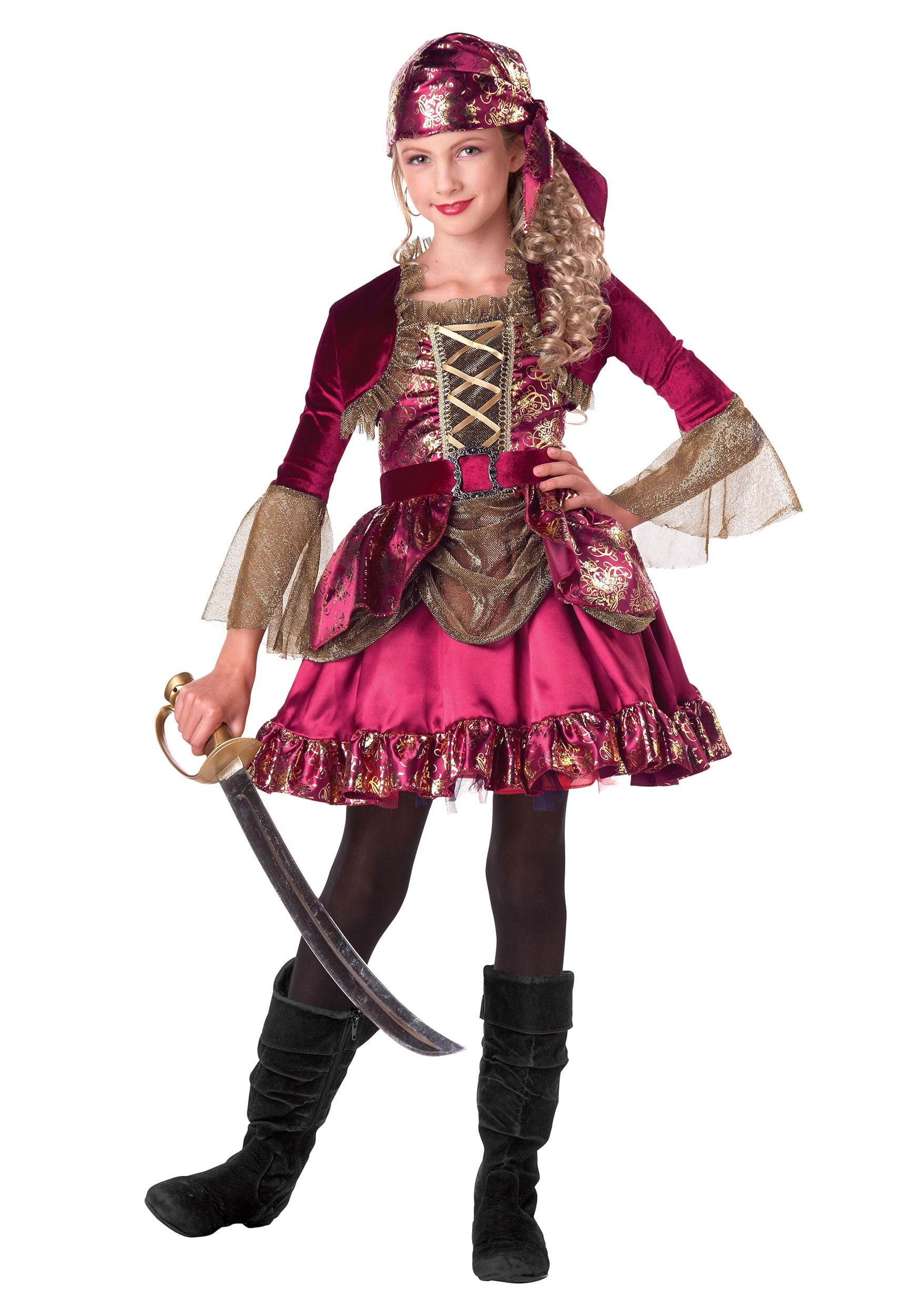 First Mate Pirate Costume Dress For Girls , Kid's Pirate Costumes