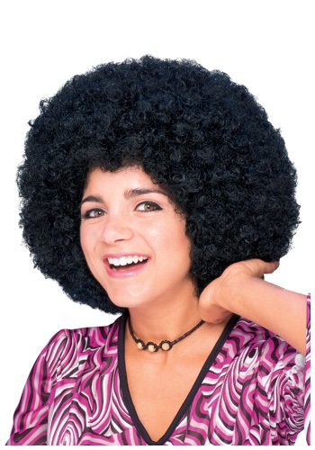 black and white afro wig
