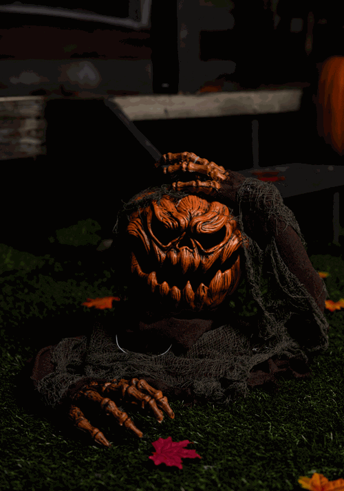 14-Inch Animated Head Popping Pumpkin Ground Breaker Decorat