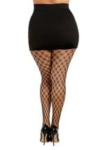Plus Size Black Double Knitted Fence Net Pantyhose Alt 1