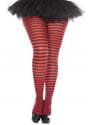 Womens Plus Black and Red Striped Tights