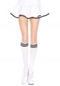 Womens Athletic White and Black Knee High Stockings