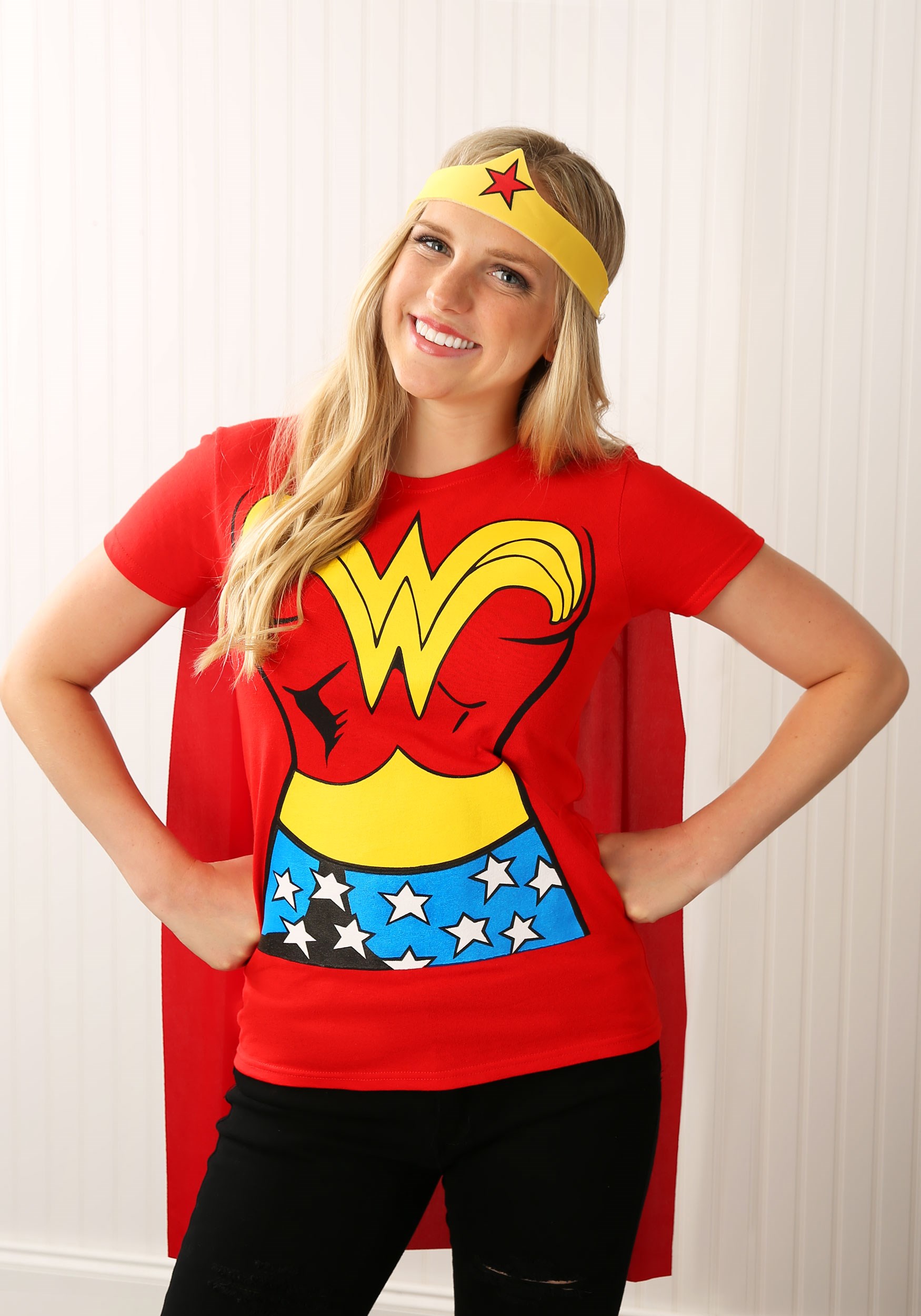 Wonder Woman Superhero Mens Blue Hooded Sweatshirt- Medium