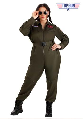 Plus Size Flight Suit Top Gun Costume
