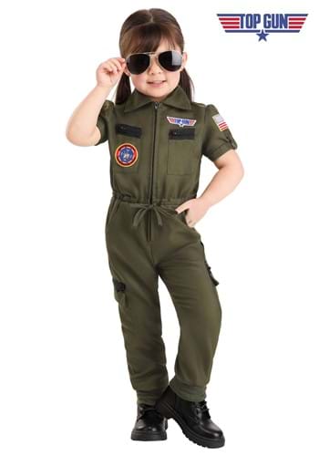 Girls Toddler Flight Suit Top Gun Costume
