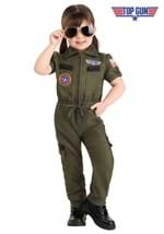 Toddler Girl's Flight Suit Top Gun Costume Alt 7