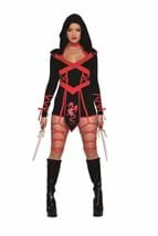 Red Dragon Ninja Hooded Romper Costume for Women Alt 2