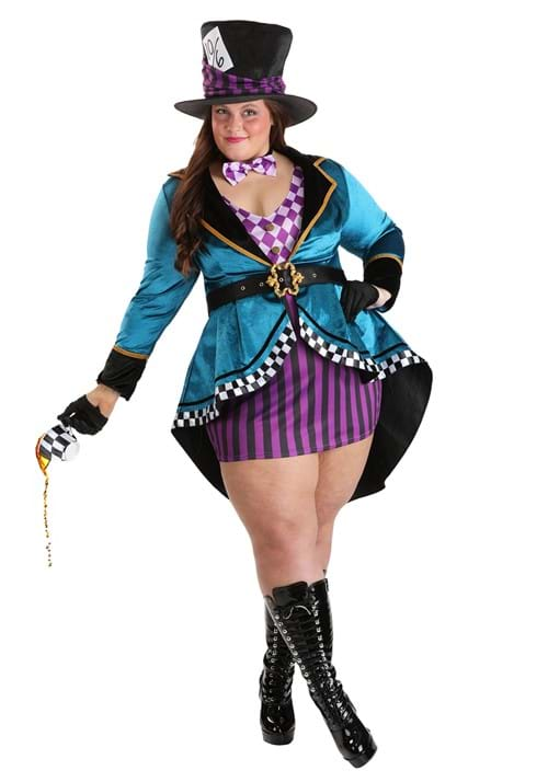 Plus Size Womens Purple Panache Mad Hatter Costume