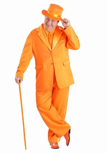 Mens Plus Size Orange Tuxedo Costume