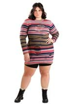 Womens Astrid Striped Distressed Sweater Dress Alt 4