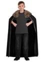 Black Faux Fur Collar Kids Viking Costume Cape