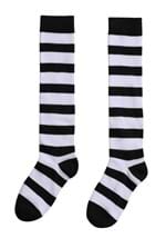 Child Black and White Striped Witch Socks Alt 1