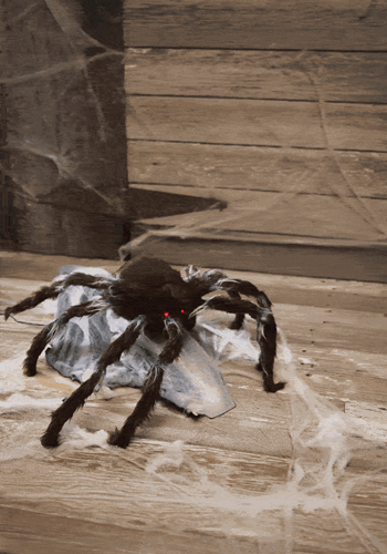 36 Inch Jumping Black Spider Animatronic Decoration