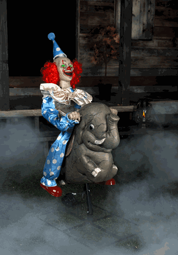 Rocking Elephant Clown Animatronic