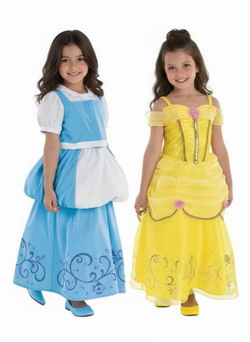 Girls Reversible Belle Costume Dress UPD