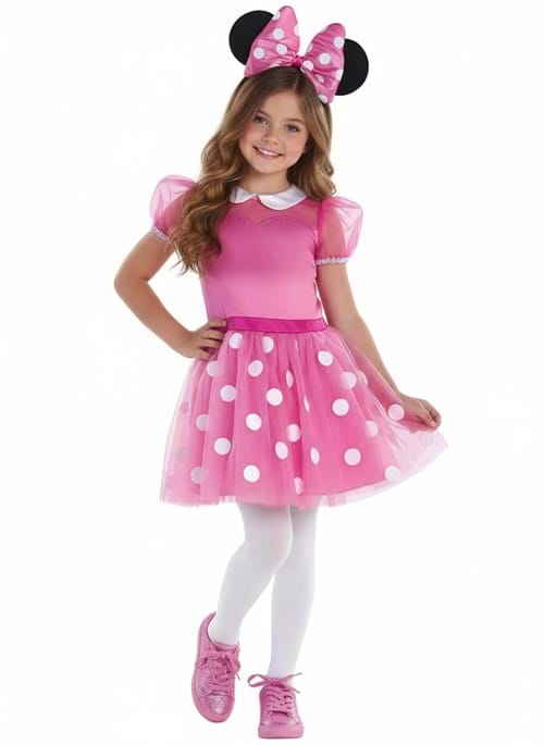 GIRLS MINNIE MOUSE PINK COSTUME UPD